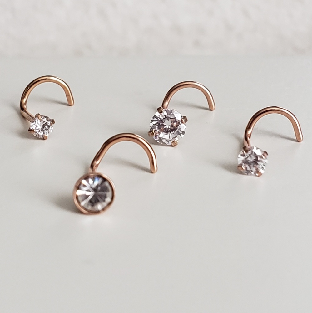 Rose gold nose screws